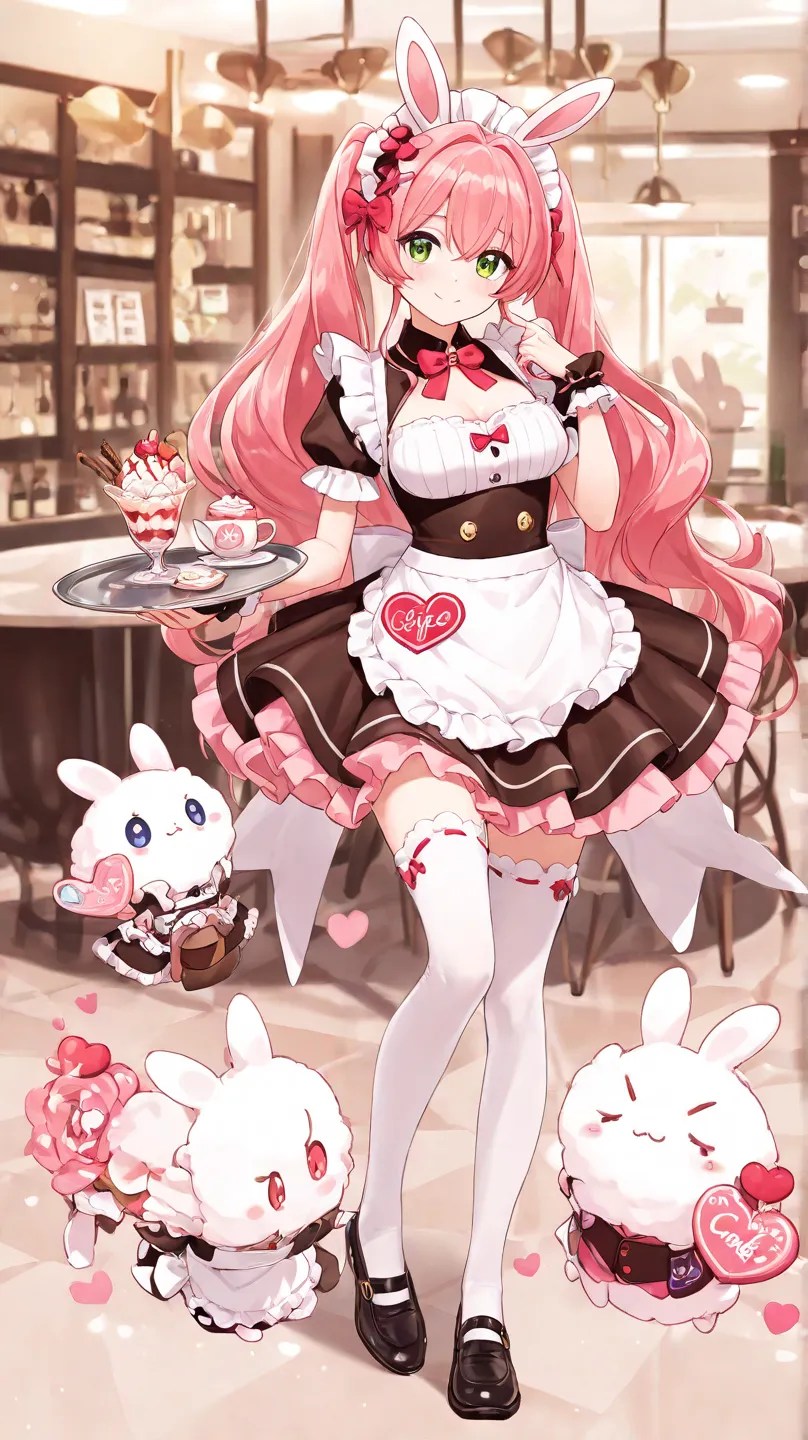 pretty girl / Maid cafe /  flesh  / Mimi the White Rabbit / bones / Sweets Unique Design Set Full Body