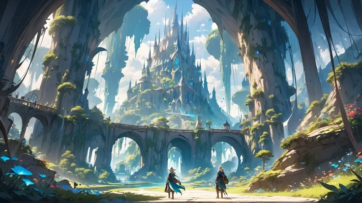 another world　fantasy　adventure　beautiful elf　fantastic scenery