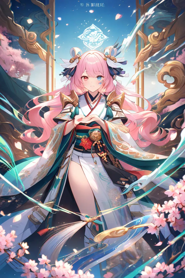 Ayame is a guardian spirit inspired by the komainu
- Hair: Ayame has vibrant pink curly hair that cascades down her back, reminiscent of cherry blossoms in full bloom. The curls are voluminous and playful, giving her a lively appearance.
- **Eyes:** Her he...