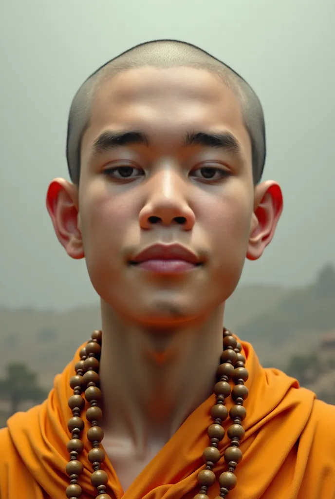 Make another but with a accurate look of my face but a buddha monk