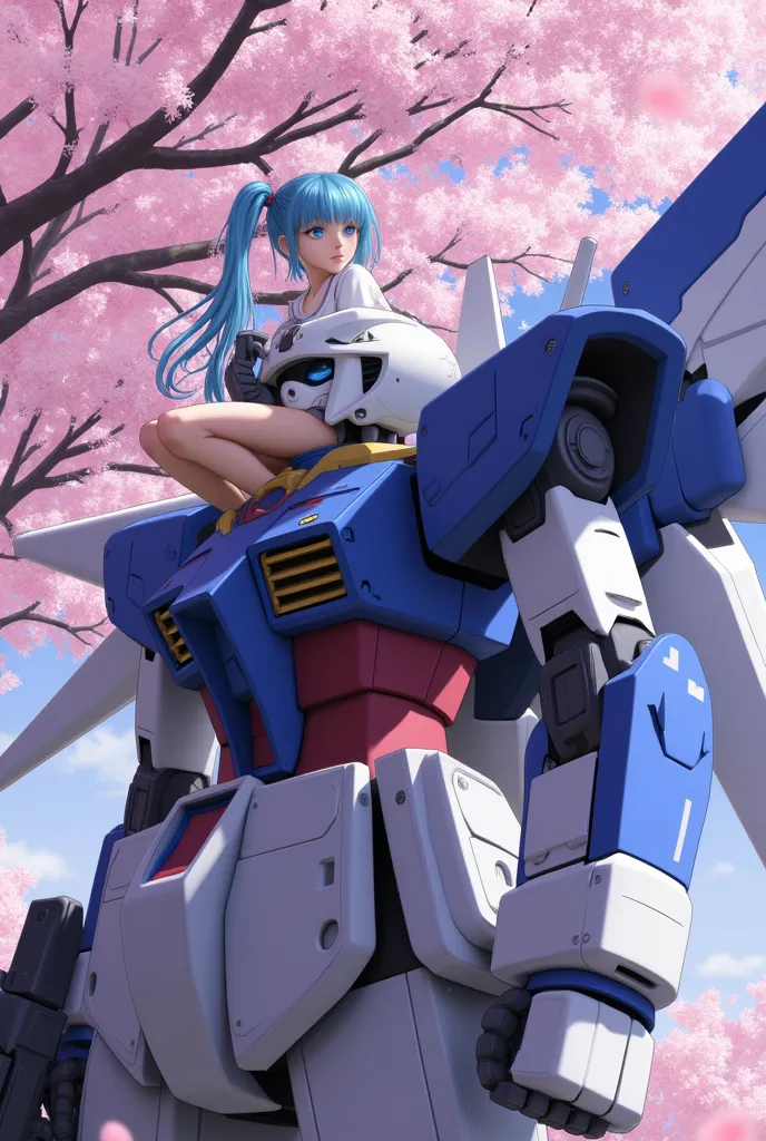 One girl sits on the shoulder of a single stylish robot and looks into the distance、

Girls
Blue hair and twin tail hairstyle、detailed、Blue Eyes and Glossy Lips、 white real skin 、Android Body、青と白のdetailedアンドロイドボディ、holding a stylish helmet for full-face pil...