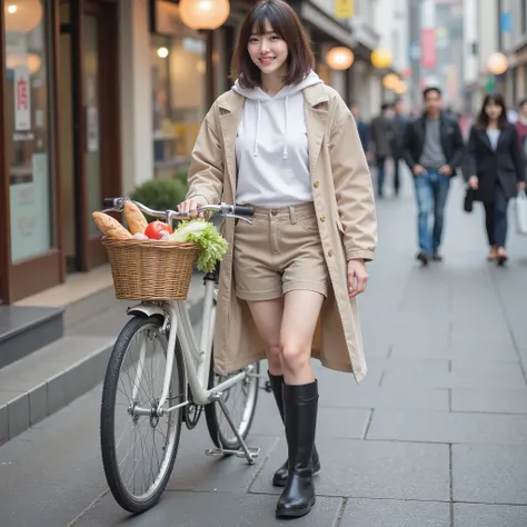 『1 Japanese girl:1.3』『real photo:1.3』Top Quality:1.2、((big breasts))、with a slight cleavage、((young 20 year old woman ))、『teeth:1.9』、(((anatomically correct、perfect anatomy、anatomically correct指)))、slender bodies,realistic, Top Quality, super high resoluti...