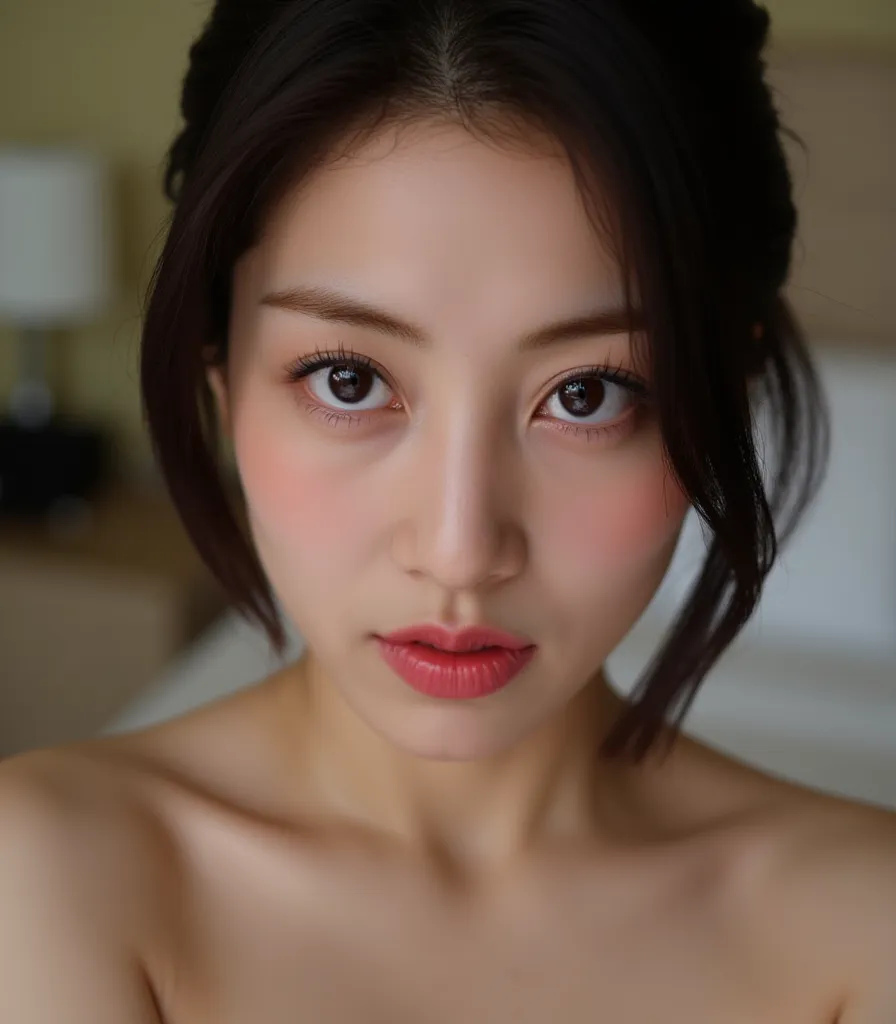  best quality, 8k,   masterpiece : 1.3)), beauty,  1 girl, big: 1.3,   slim abs: 1.1,     casual sexy tousled hair, ( lying in bed , open your legs: 1.2),  Very Detailed Face,   very detailed lips,  Off Shoulder Details,  double eyelid, Wireless Bra , wet,...