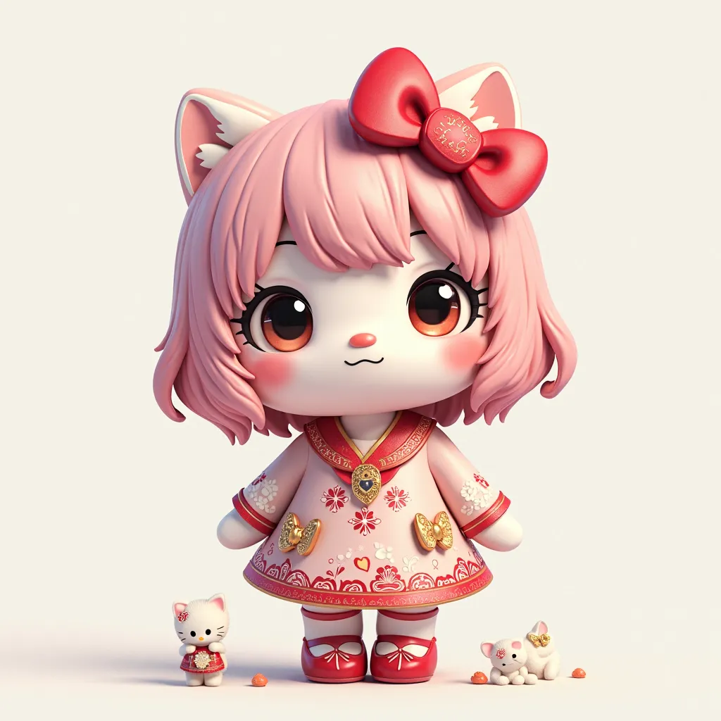 3cm、Show me mini mini 。Hello Kitty with medium long bangs, Beautiful and cute clothes