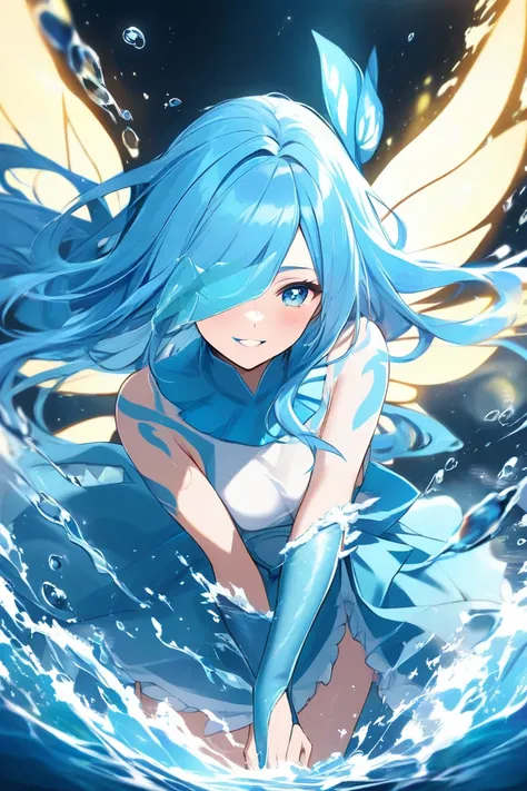 Create a female character who is a water elemental warrior. 