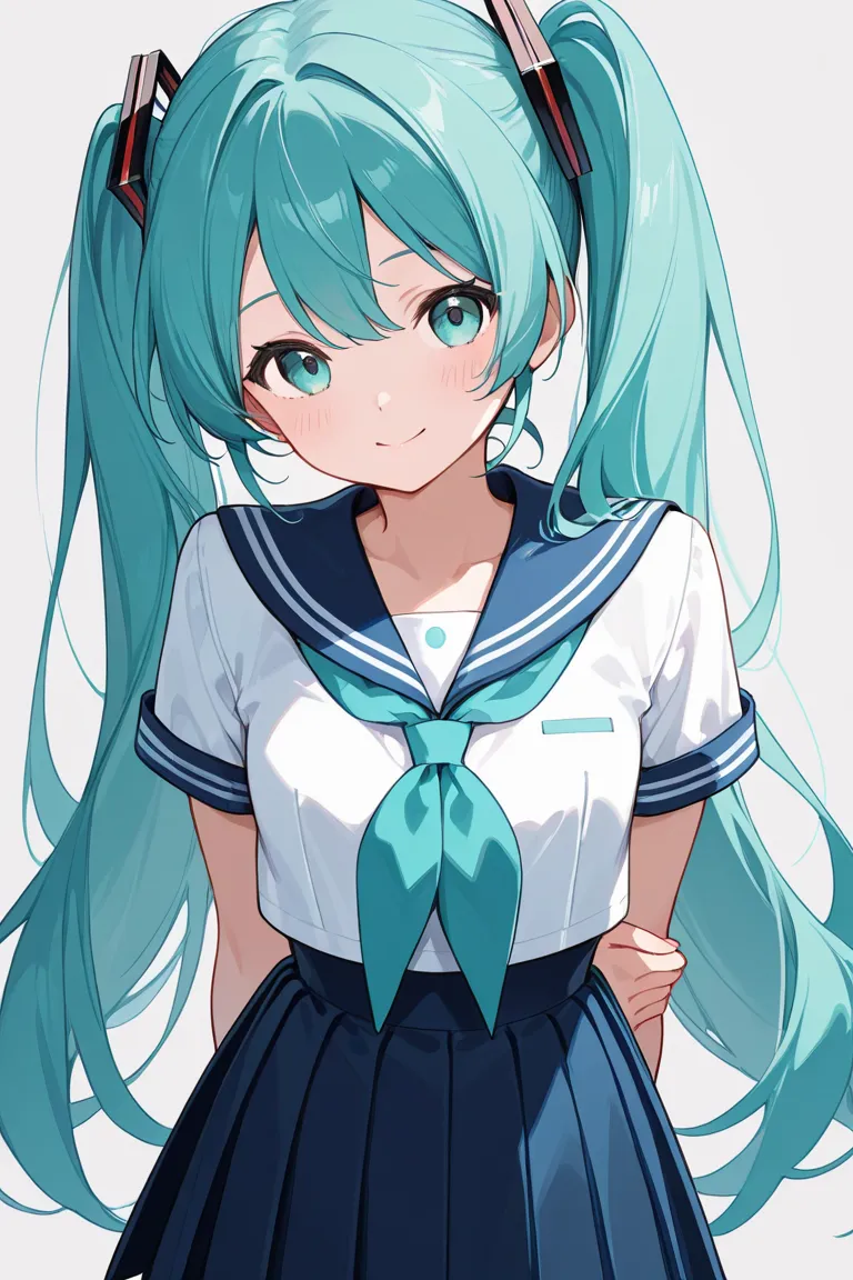 Hatsune Miku、sailor suit、Embrace