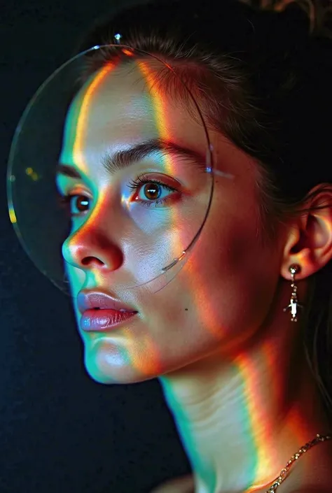 Concept: Use everyday objects like a CD/DVD or a small diffraction grating to split light into its constituent colors. Position these objects in front of your face for a layered, multi-colored portrait. Optical Focus: Dispersion
Basic Camera Shot: Medium L...