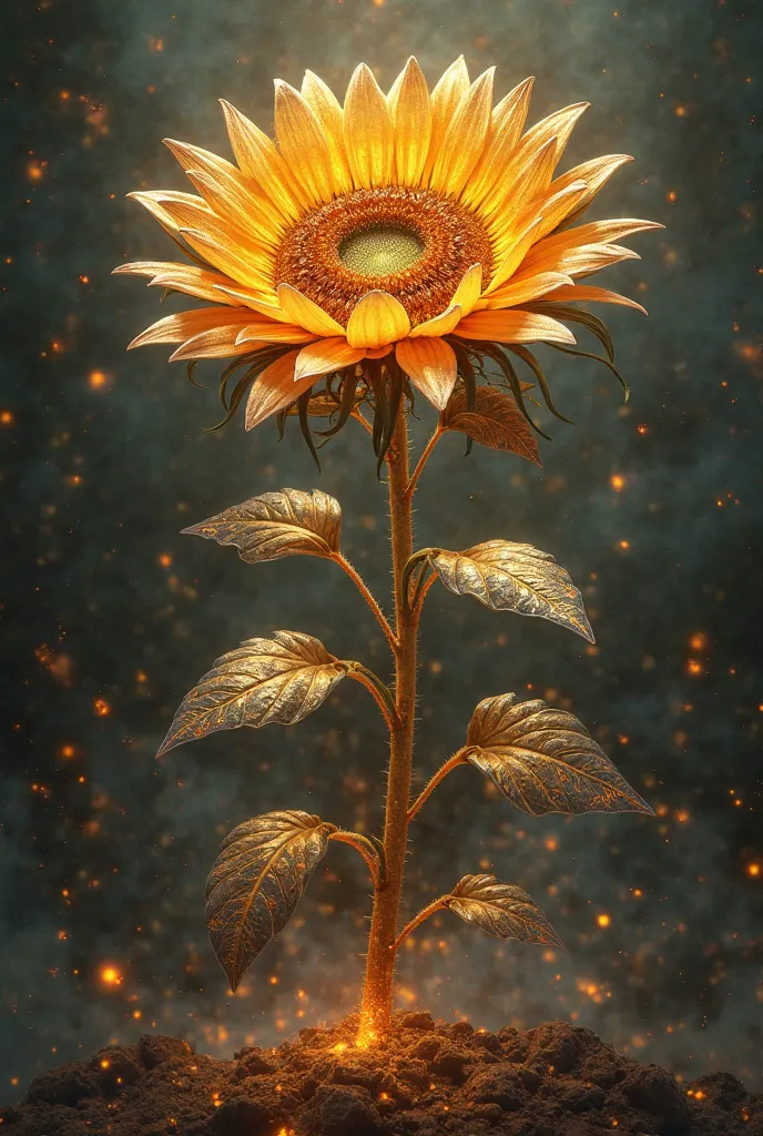 The Alchemist’s Sunflower 
Its petals shimmered like molten metal
