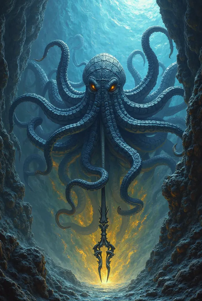 Prompts
Create a war emblem with a Kraken octopus using a trident in the trench. The background of the images with the colors of the flag of Ukraine. 