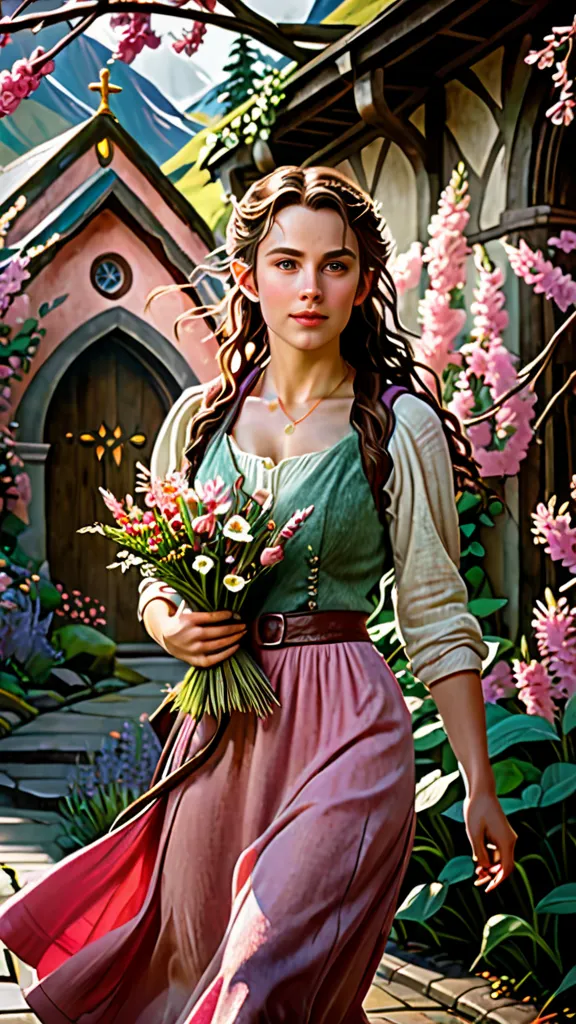 a (full height photograph:1.2) of (ohwx woman:1.3)  (by Alyssa Monks:1.1), beautiful lighting, sharp focus, 8k, high res,Masterpiece, Nikon Z9, Award - winning photograph , athletic body ,As Aerith Gainsborough from Final Fantasy VII, wearing her pink dres...