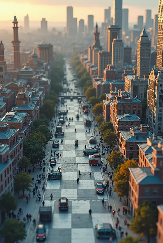 Create a city made from a chess board 