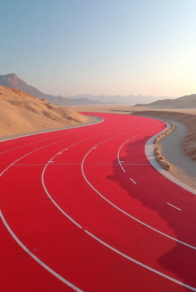 Athletic track forming an 8