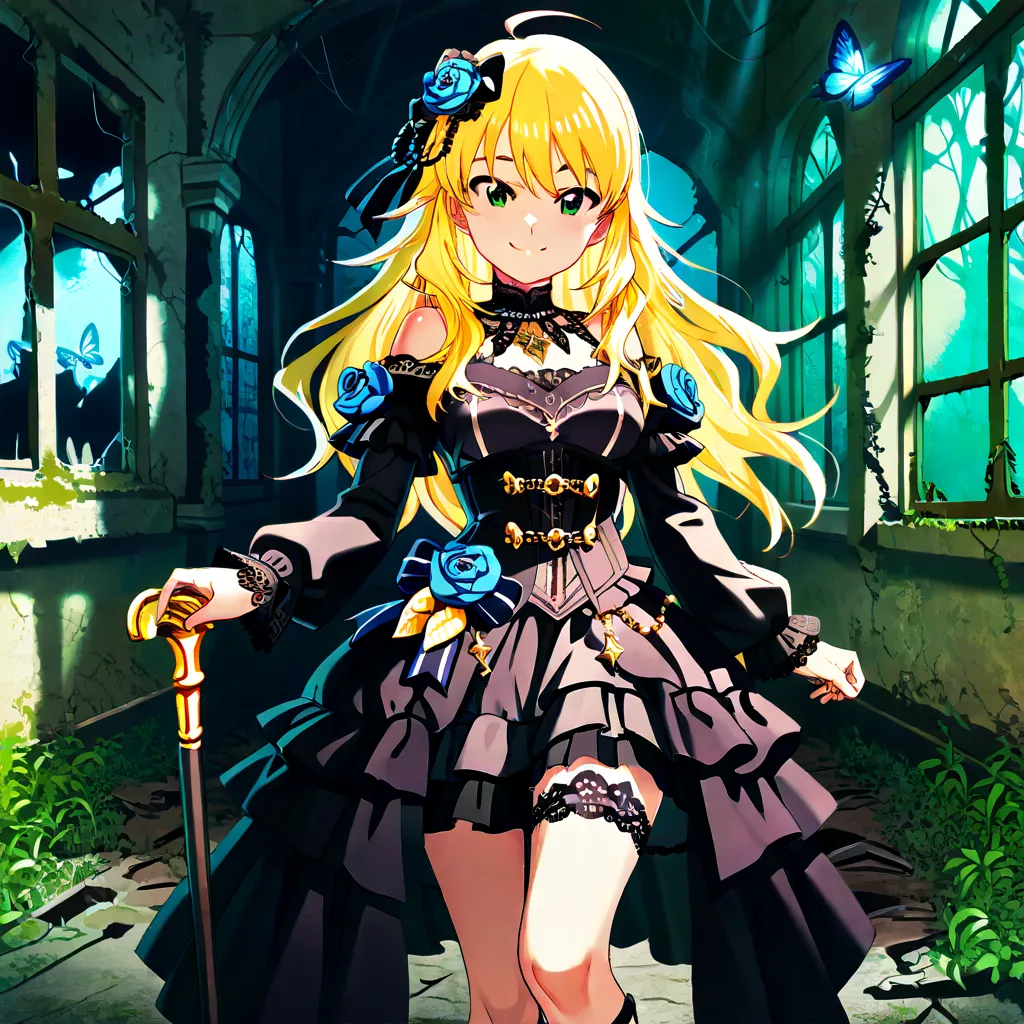 1 girl, Alone, 
Hoshii Miki , long hair, Gold,green eyes,detailed eyes,  
(masterpiece、Top Quality、Super Detail:1.5), One Girl, solo、chest, smile,  Broken Lips, looking viewer,so beautiful,anatomically correct, accurate,8k,perfect finger,

A beautifully il...