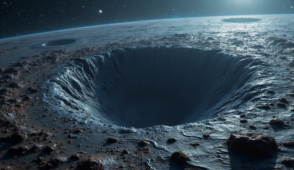 realistics A space crater that represents captivating wonders and enigmatic nature of universe
