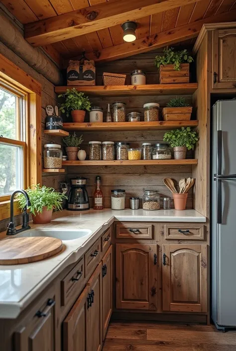 DIY Cabin Renovations. Cabin pantry shelving ideas