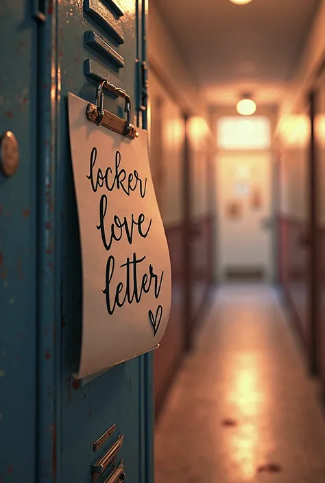 Locker in the background with a designes text " lockers love letter" make the background lovely