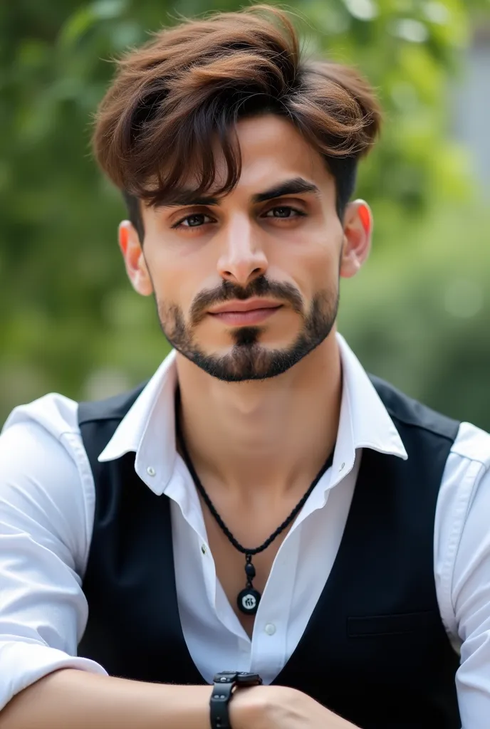 Raw image 8K, best quality, masterpiece, ultra high resolution, film grain, film, handsome young man, looking at viewer, natural skin texture, big and realistic eyes, full lips, thick lips, (makeup), short to medium length hair, hair close to the hairline,...