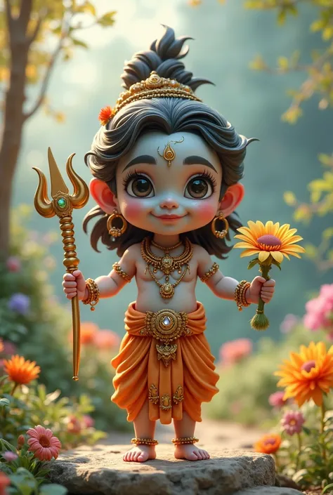 Lord Shiva cute and little beautiful hona chahiye or 3d image prompt chahiye 