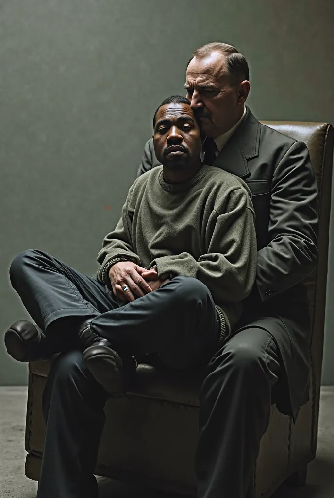 Kanye west sitting on Adolf Hitler's lap