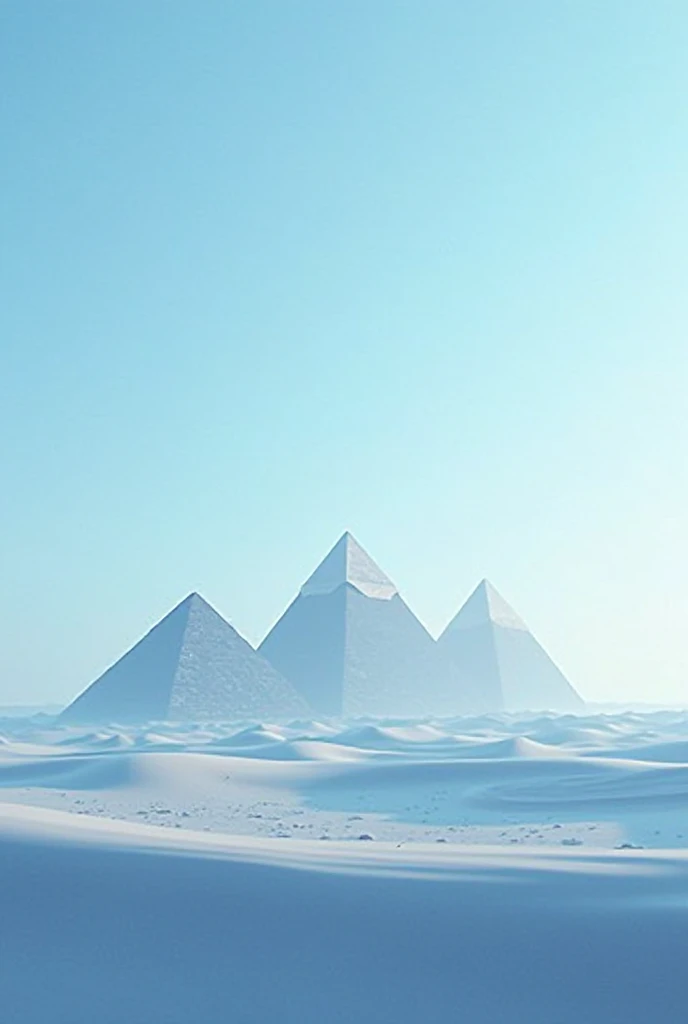 A picture of the Egyptian pyramids in the white and the picture is blue