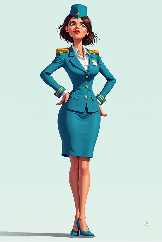 A STUPID WOMAN WEARING A STEWARDESS' CLOTHES