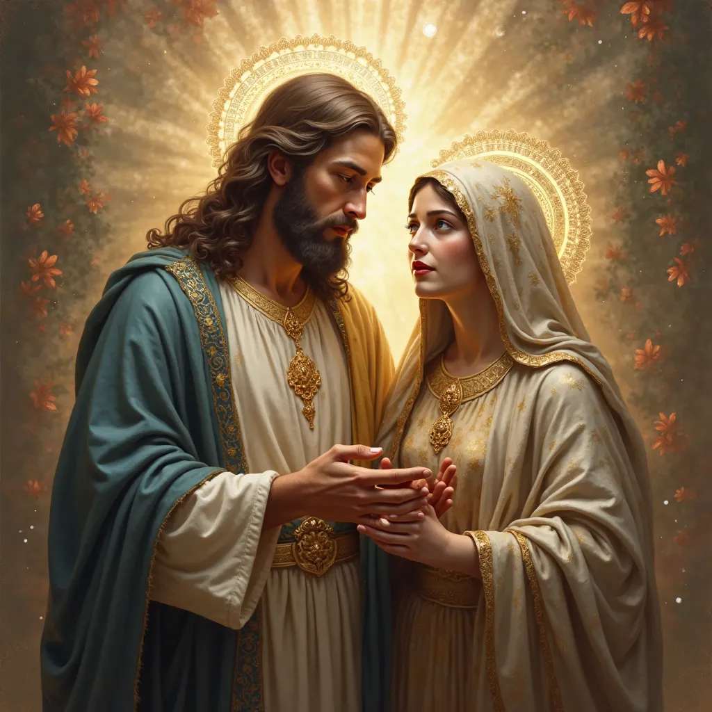 a very beautiful image of Jesus and Our Lady