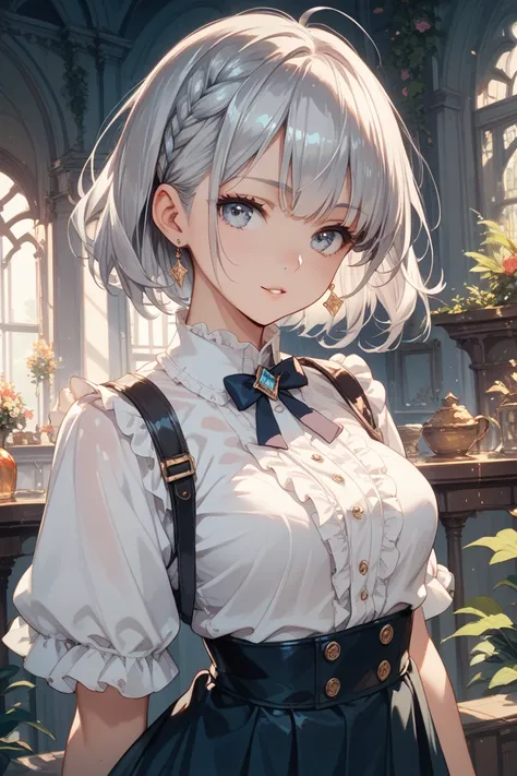 Silver haired short anime character