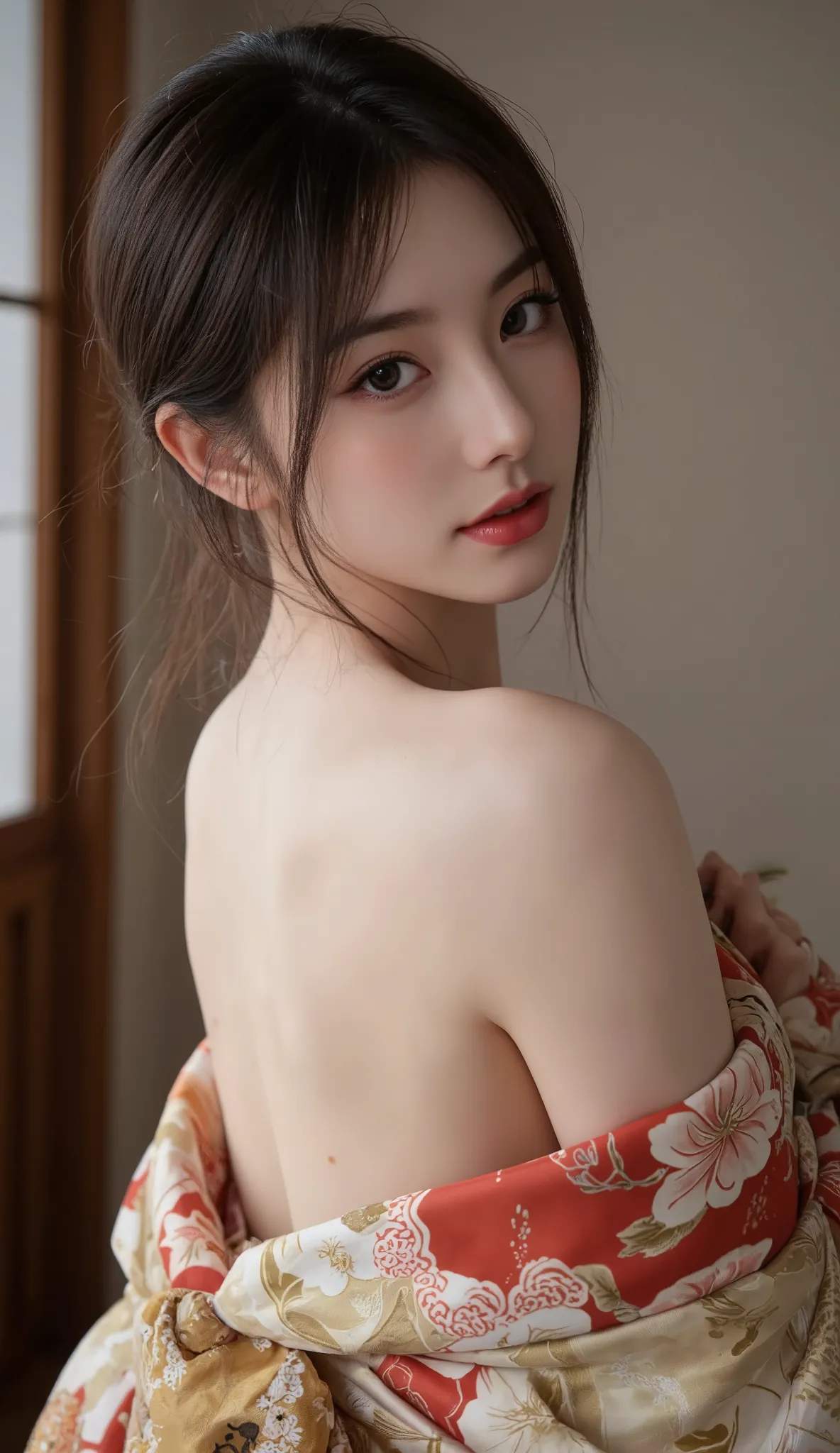 (masterpiece:1.3), (8K, Realistic, RAW Photos, Best image quality: 1.4), (((full body))), (((Absolutely shoulder-length brown straight short bob))), raw photo, Japanese, (1 Girl), beautiful girl, 1 girl, Half Japanese and half Korean, Big Breasts, 
Sexy ba...