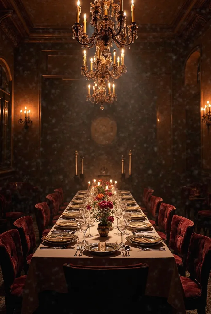 Aquí tienes un prompt inspirado en Don Juan Tenorio:


---

Prompt:

"Create a luxurious dinner scene for 15 guests at a high-end Spanish restaurant, inspired by Don Juan Tenorio. The lighting is dramatic and moody, with dark, shadowy corners contrasted by...