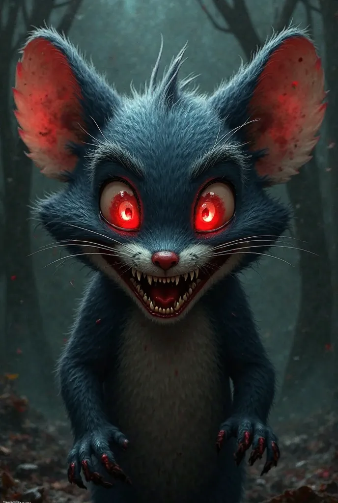 Tom and jerry caractors jerry with evil teeth and red eyes 