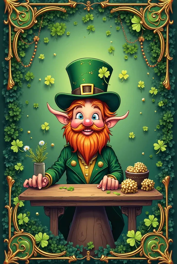 Beautiful card on table to wish happy St. Patrick's day