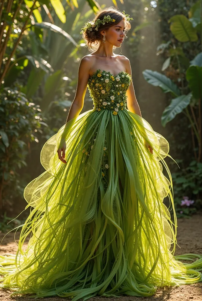 Pageant costume made of lemon grass