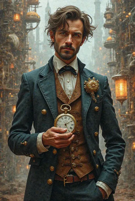 I put on a pocket watch
I'm wearing a steampunk suit
A man in an anime who looks stinky