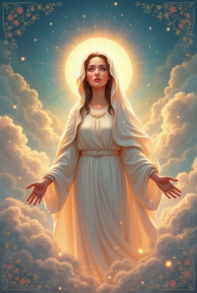 Picture that says HAPPY WOMEN'S DAY, YOU ARE A VALUABLE WOMAN BLESSED WITH THE ANIMATED VIRGIN MARY