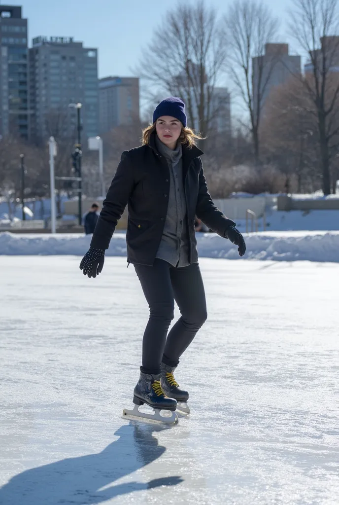 Realistic image of someone skating on ice