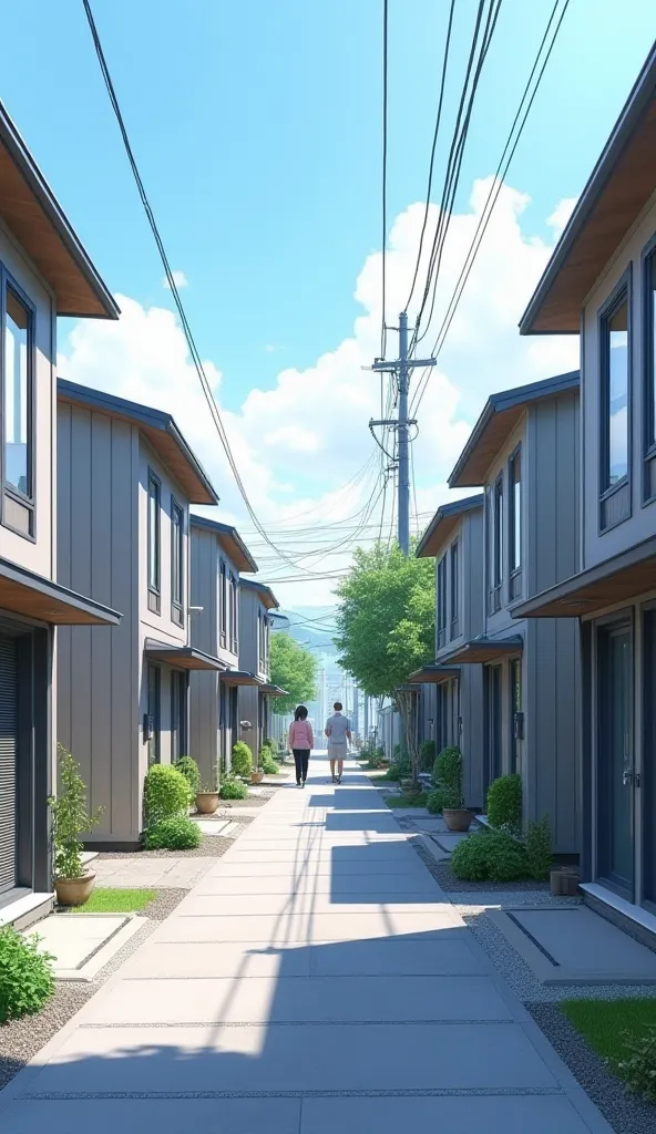 Personal、Streetscape lined with modern Japanese houses