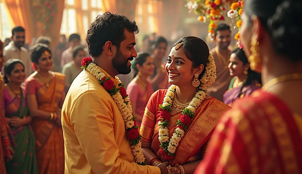 Tamil man and Tamil womens in marriage function discussion