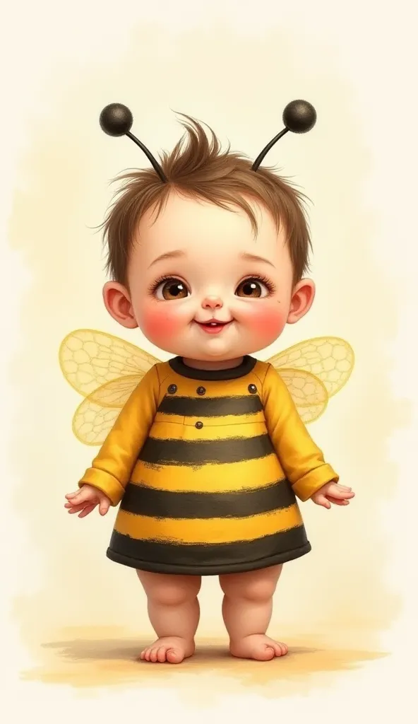 Baby in a standing bee dress 