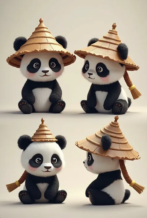 Make the lamp on your panda head look like a ninja hat on 3 different sides 