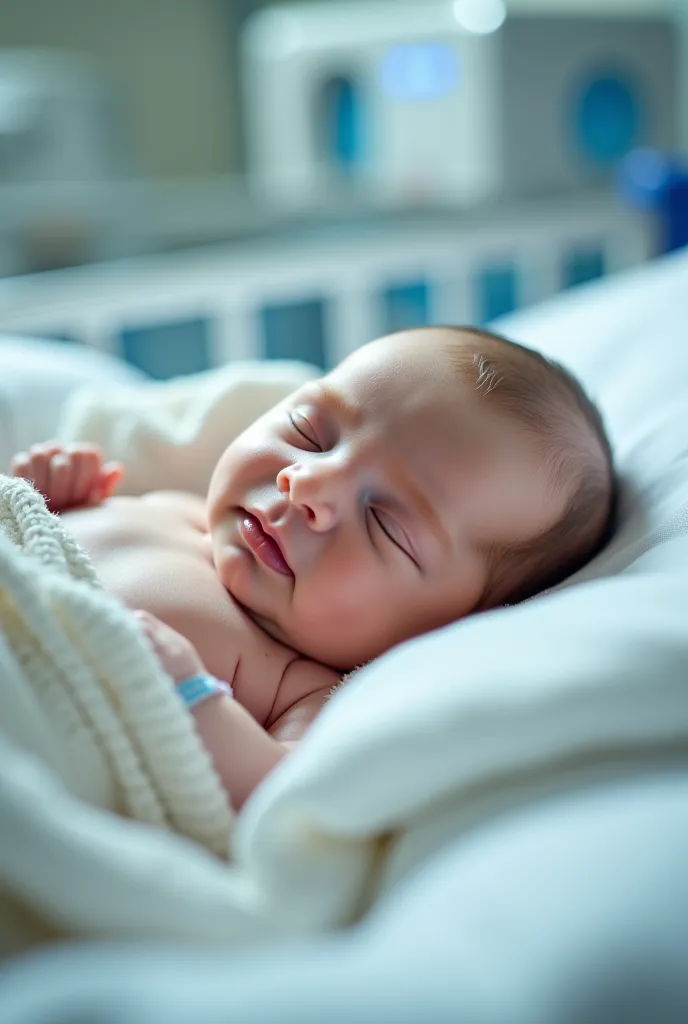 Give a images of new born baby in hospital 