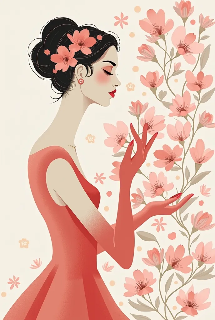  Create an elegant and sophisticated card for International Women's Day, signed by the Department of Culture of Pinhao. The design must convey grace and sophistication, valuing feminine strength and elegance.