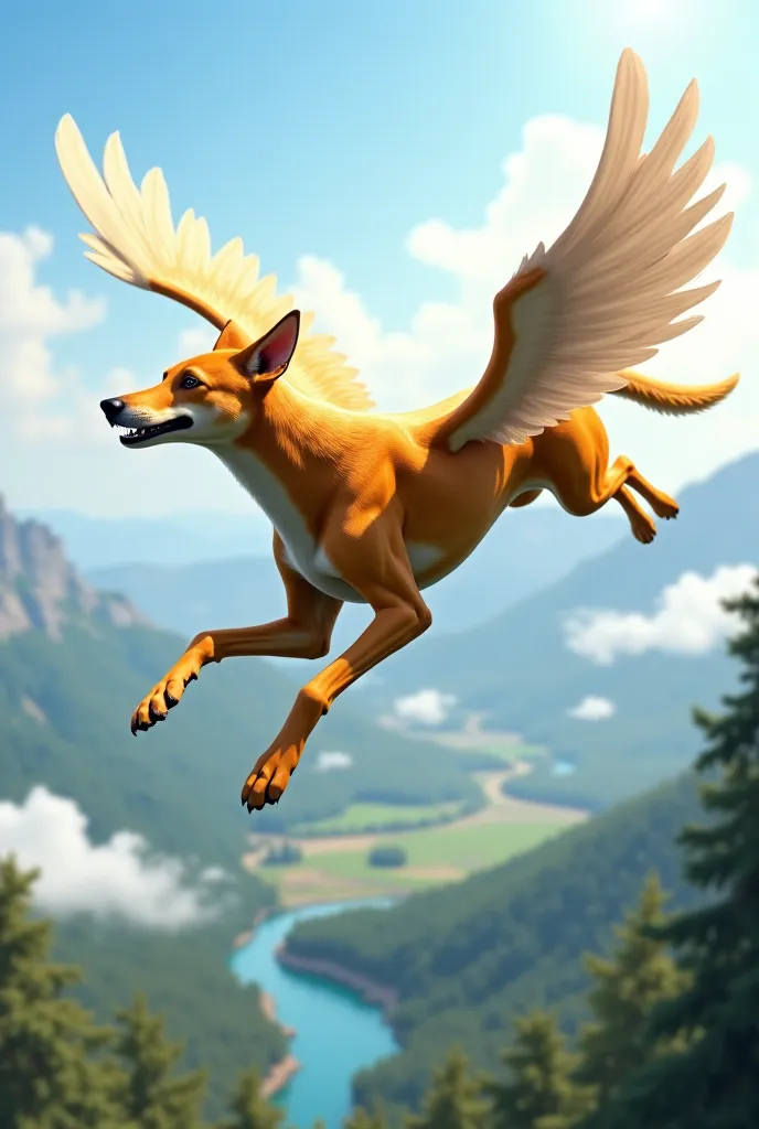 Create a flying dog 