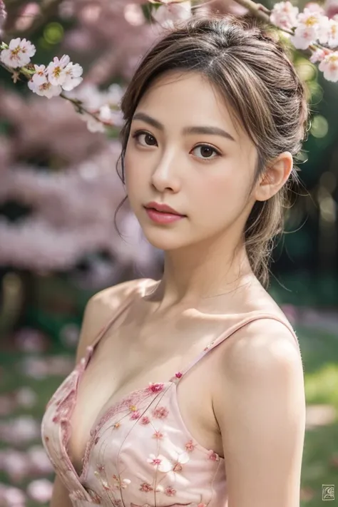 (8k, RAW photo, photorealistic, HQ, masterpiece), (Brightly exposed photo:1.4), (Very elegant and beautiful, Perfect detail, Super detailed), a cute Japanese woman, (glowing eyes), (from below:1.4), 
(embarrassed), brown hair, (low tied ponytail:1.2), larg...