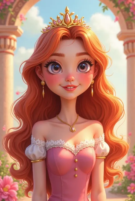 Cartoon Princess Bella on a picture halfbody