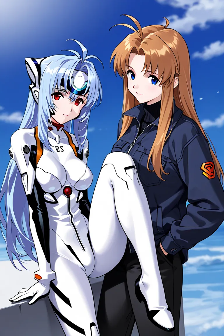 fused character, rei ayanami (evangelion), and kos-mos (xenosaga)