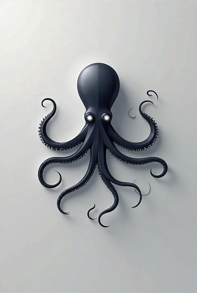 Minimalist octopus futuristic logo icon