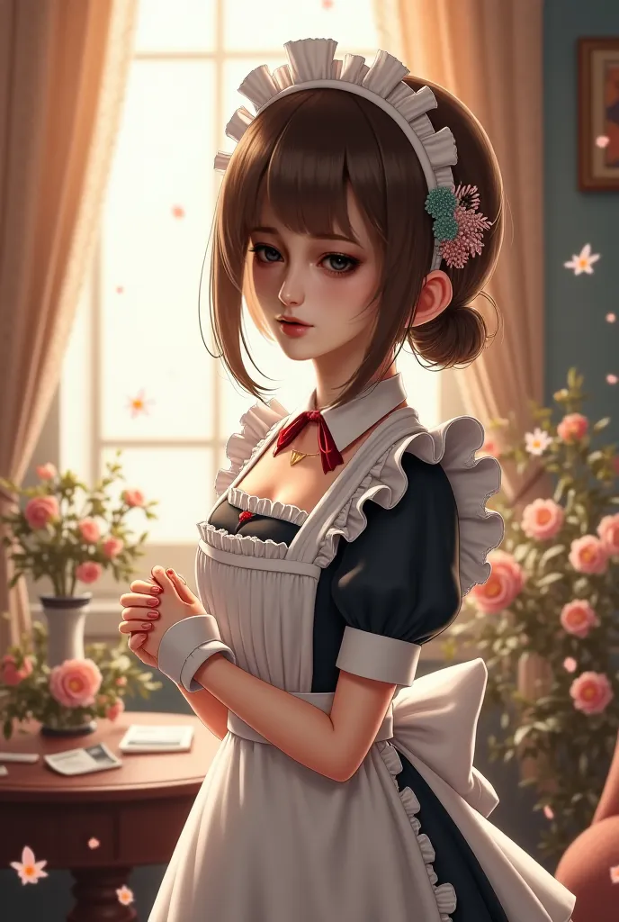 Draw this maid girl