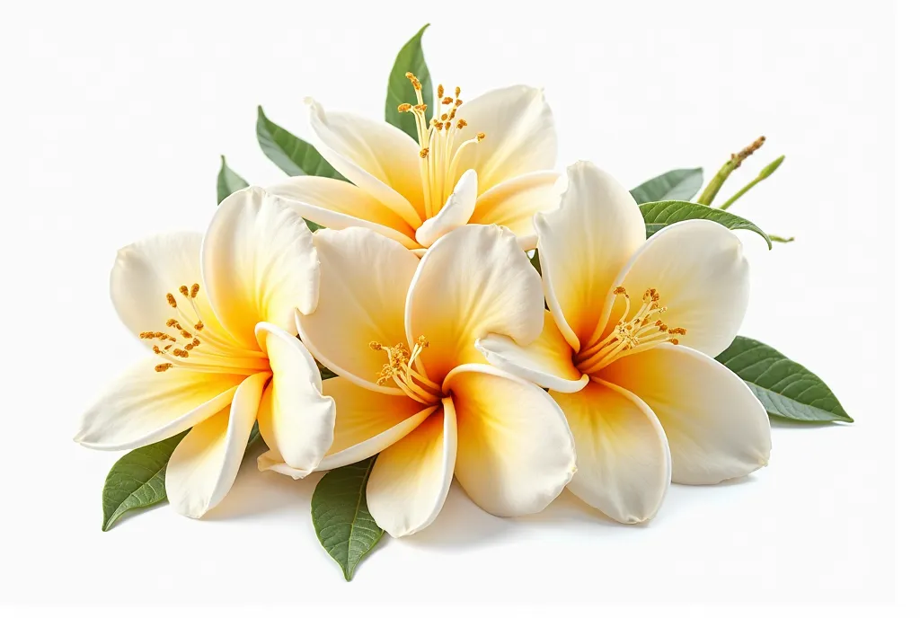 Neroli flowers and buds bunch isolated on white White bitter orange citrus blossom Fleur doranger bloom Orange tree fragrant flower Beautiful flor de azahar