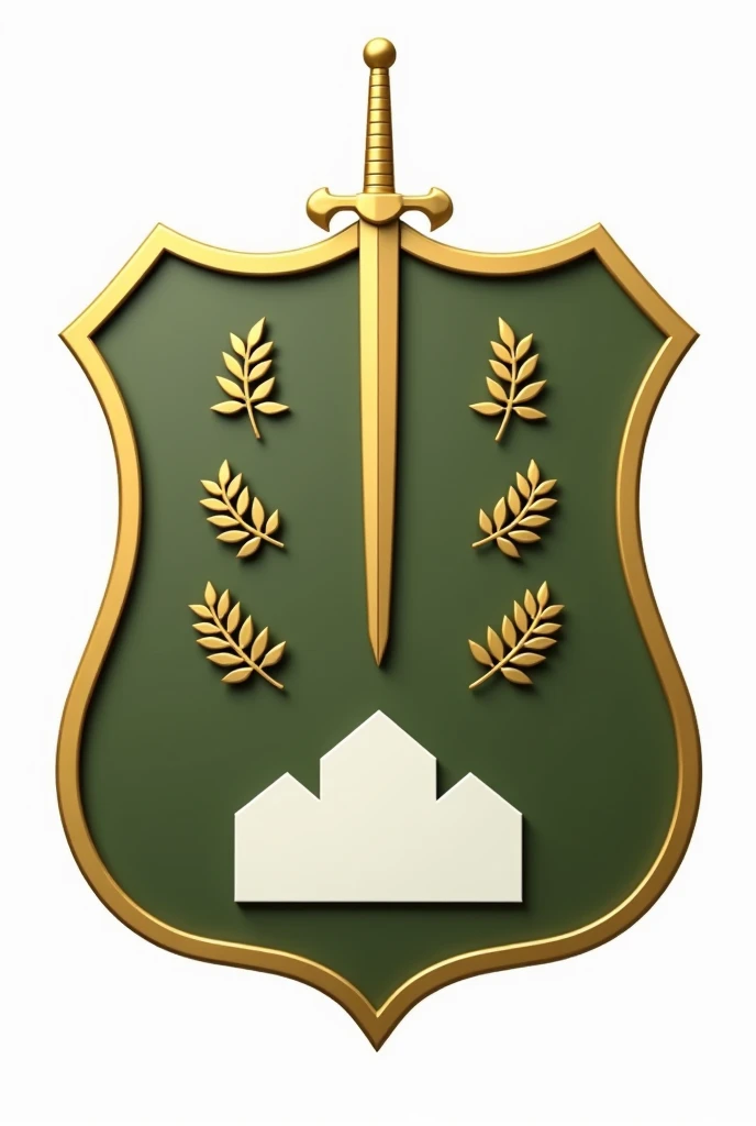 creates a modern French-shaped shield with olive green color and golden border, in the upper half divided into 9 barracks for a symbol that represents each service: dining room, barber shop, health,  00
REC-012 ,  MAINTENANCE,  Safety , transport, communic...