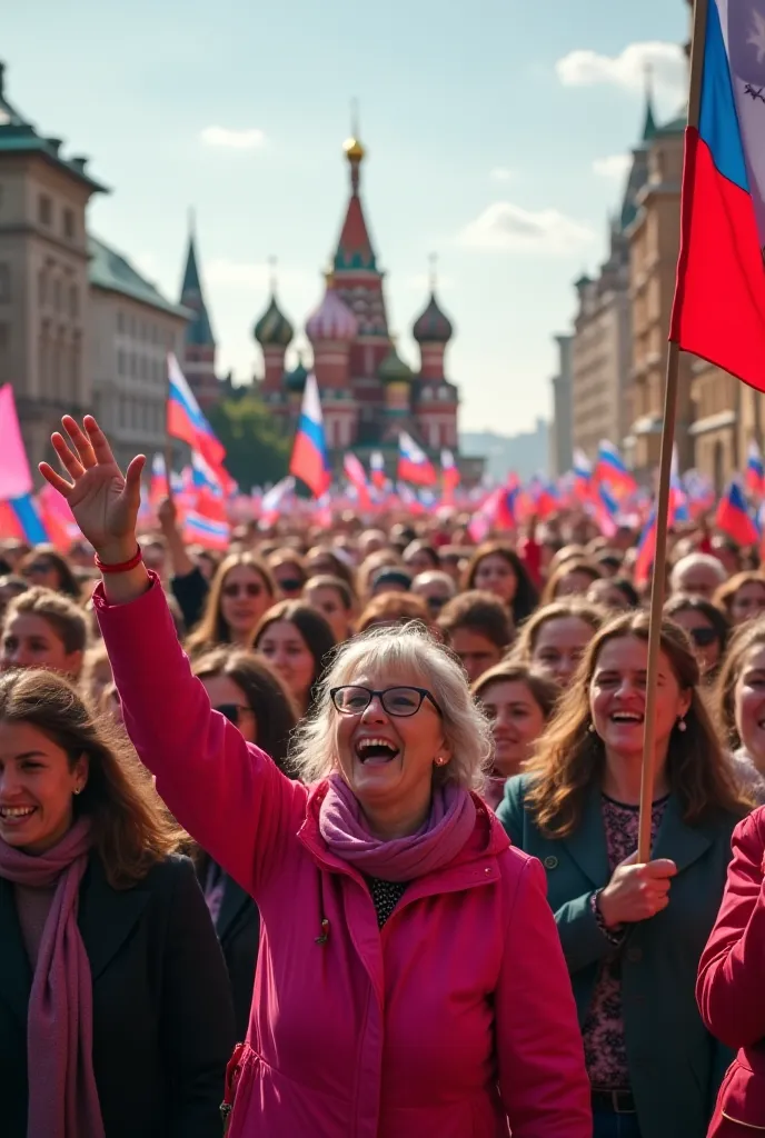 Celebration of women's day on March 8 in Moscow 